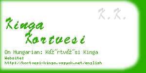 kinga kortvesi business card